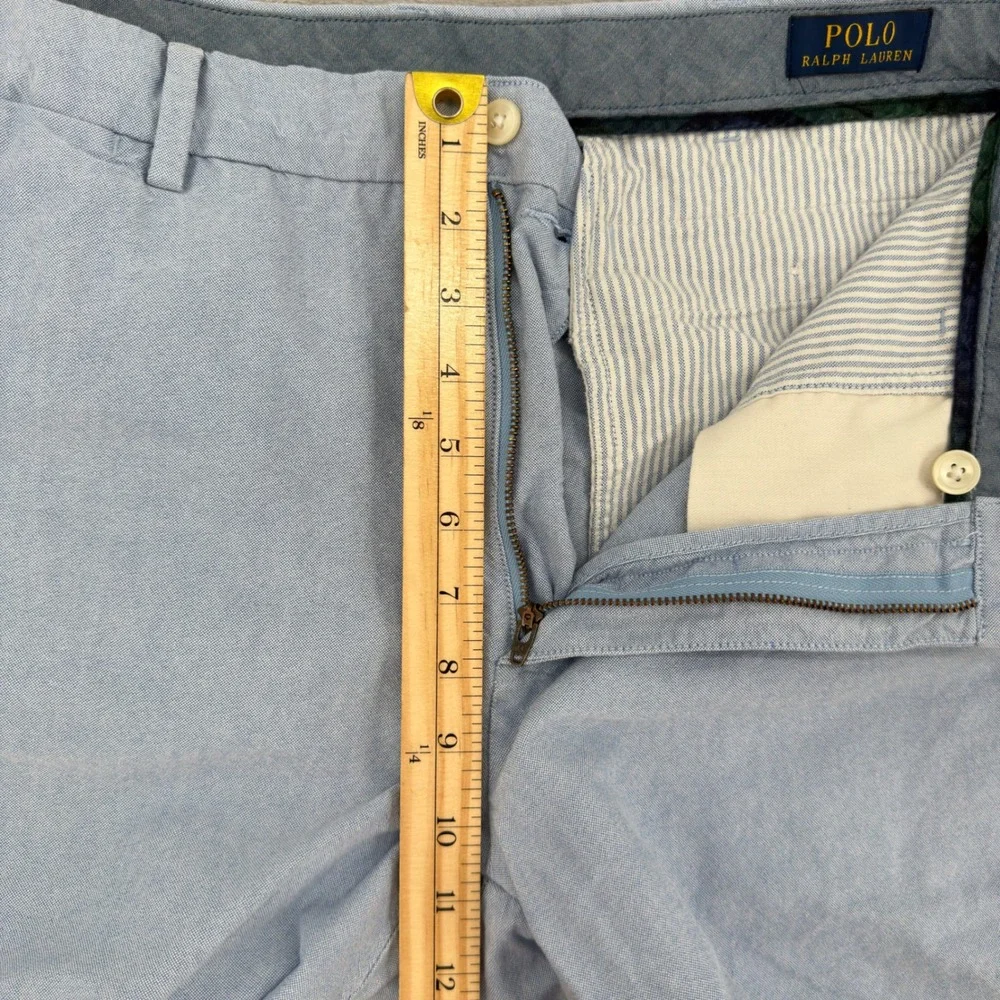 Polo Ralph Lauren Mens Classic Fit Oxford Shorts Light Blue Cotton Size 36 Golf